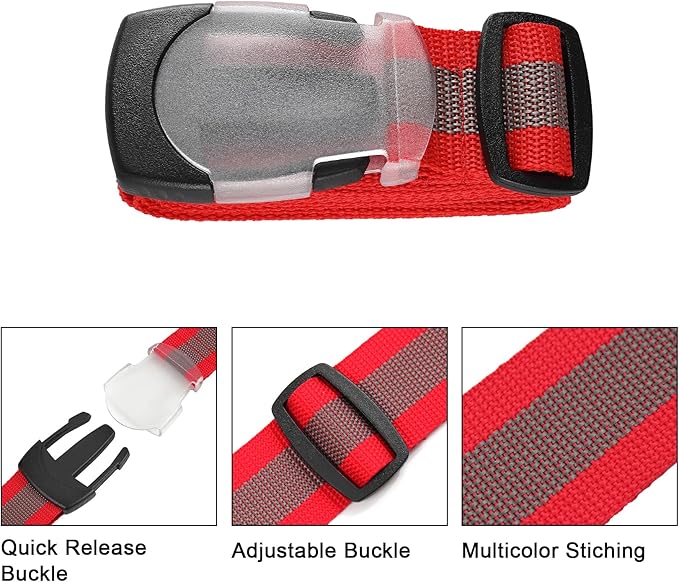 Vigorport Utility Straps Quick Release Nylon Backpack Accessory Bag Strap,Adjustable for Hiking,Travel,Outdoor Sports-4 Pack (Multicolor, 1¾"W-72 L)