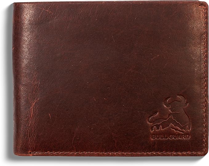 Mens RFID Blocking Bifold Wallet Supple Top Grain Leather Secure & Durable Extra Capacity Billfold with 11 Credit Cards Slots, Quick Thumb Push Access, Flip Up ID in Heritage Burgundy, Gift Ready