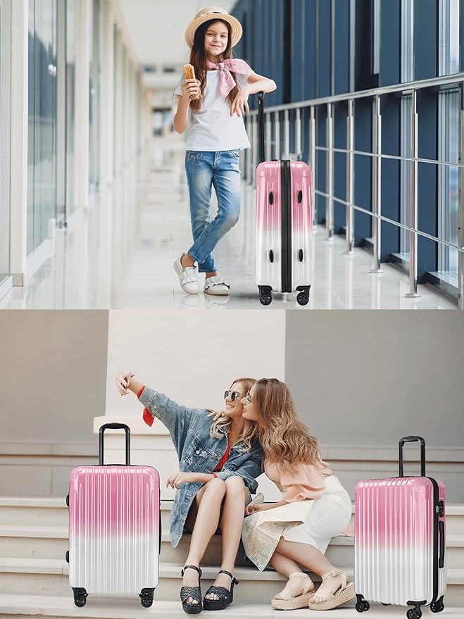 Carry on Luggage - Airline Approved Suitcases with Spinner Wheels, Built-In TSA Lock，Hard Shell Expandable Suitcases