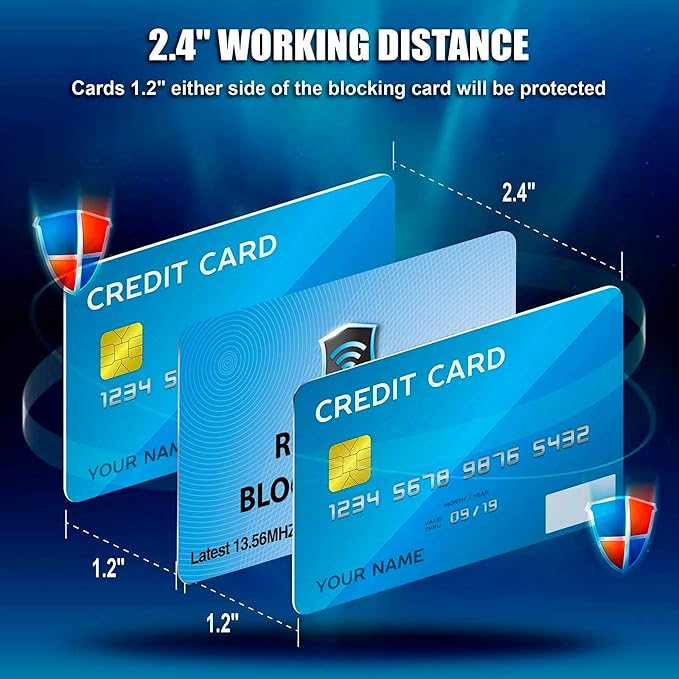 SaiTech IT RFID Blocking Cards Protect Your Entire Wallet, Purse, and Cards from NFC Contactless Theft Wallet for Men & Women - Sky Blue (5 Pcs Sky Blue)
