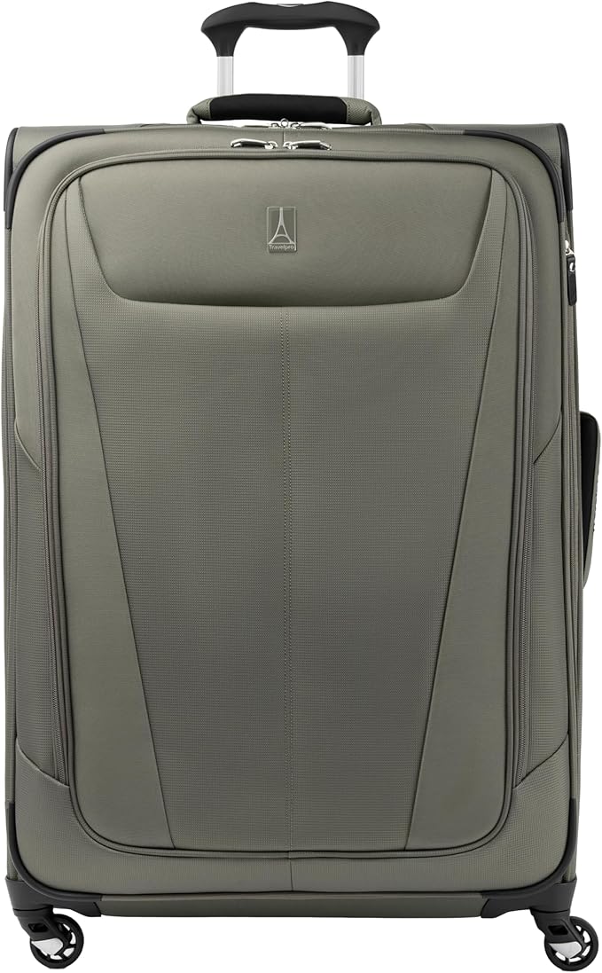 Travelpro Maxlite 5 Softside Expandable Luggage with 4 Spinner Wheels, Lightweight Suitcase, Men and Women, Slate Green, Checked-Large 29-Inch