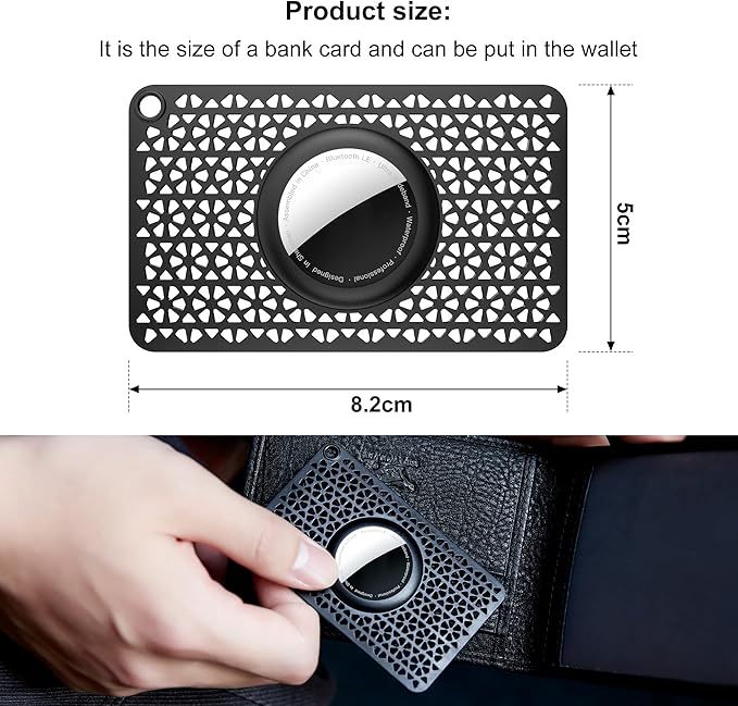 [Ultra Thin] for Airtag Wallet Holder 2 Pack, Airtag Holder, 0.1 inch Thickness, Airtag Wallet Case Slim Thin Card Case for Purse, Handbag, Backpack Wallet, Clutch (Black)