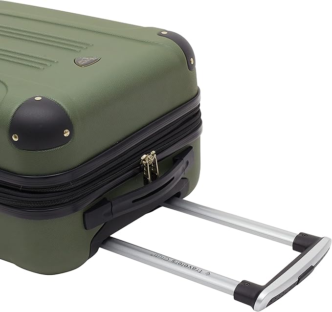 Travelers Club Chicago Hardside Expandable Spinner Luggage, Thyme Green, 22" Carry-On