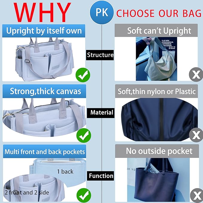 ZHMO Canvas Tote Bag for Women,Women's Bags Crossbody Bags Work Laptop Tote Bag Large Handbags Purse for Travel Nurse Teacher