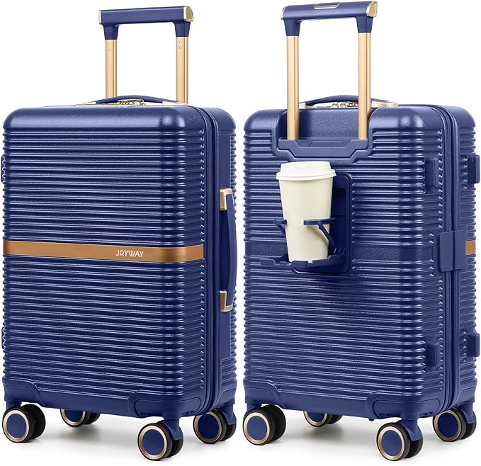 Joyway Lightweight Carry-On Luggage 20 Inch with Spinner Wheels, TSA Lock, Durable ABS Hardshell Suitcase for Business & Travel (Dark Blue, 20 Inch)