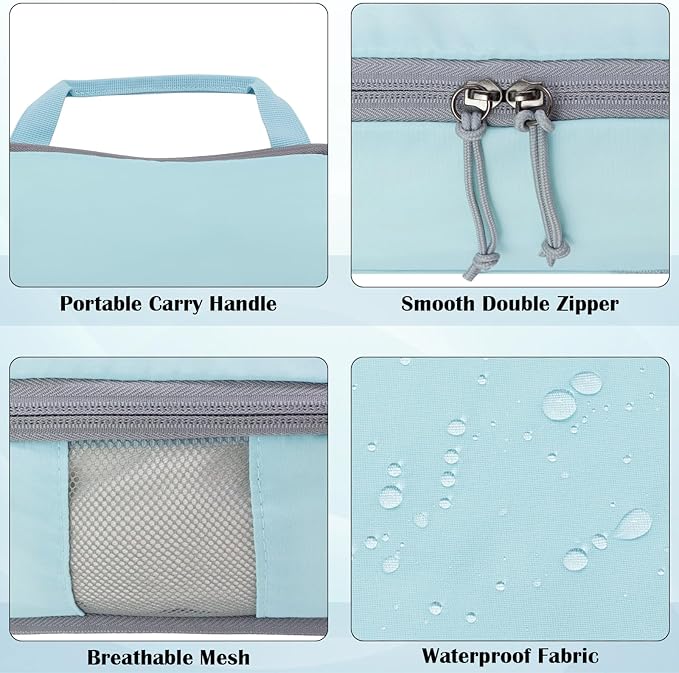 Extra Large Compression Packing Cubes for Travel Essentials, 2 Set Expandable Travel Cubes for Packing Compression Bags Luggage Suitcase Organizer, Blue