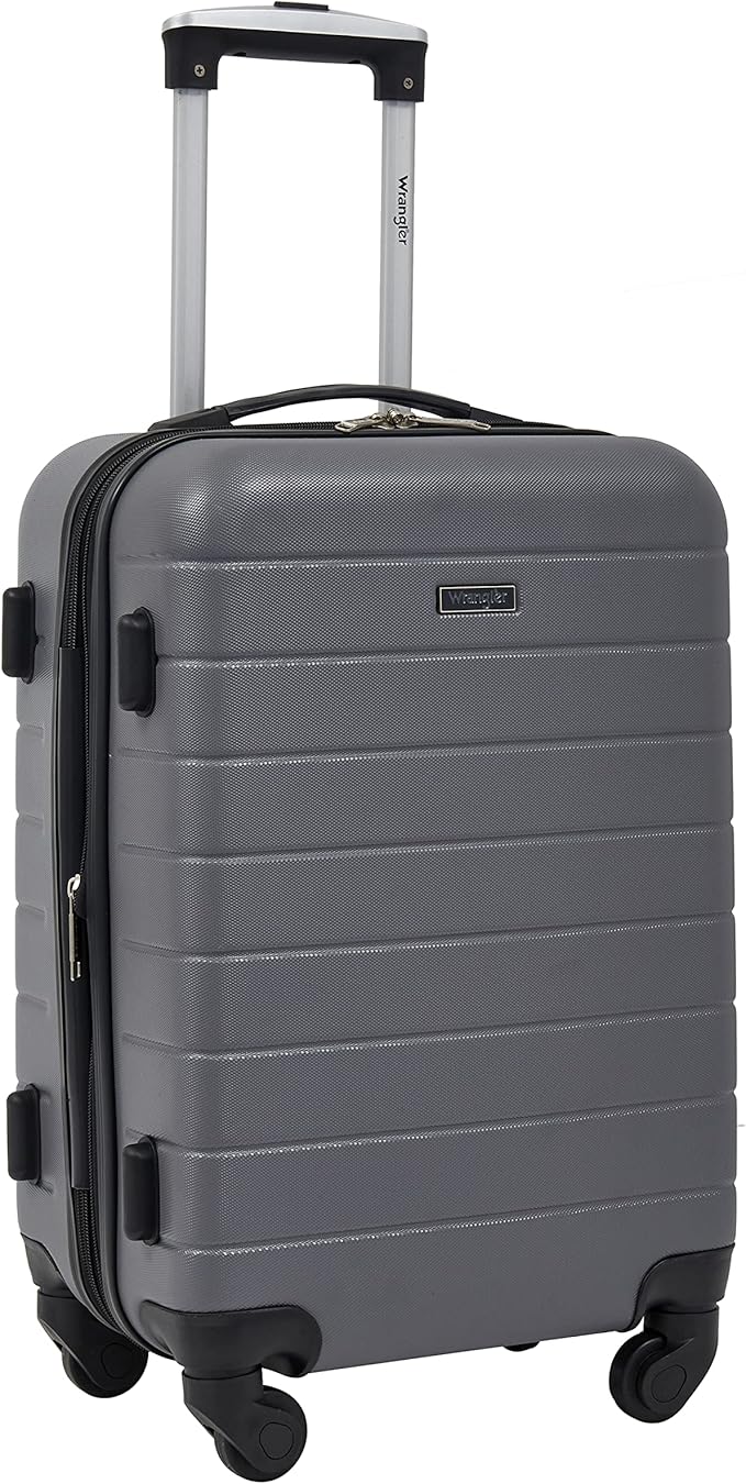 Wrangler Smart Spinner Hardside Luggage, 22-Inch Carry-On, Quiet Shade