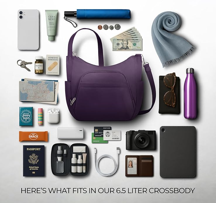Travelon Anti-theft Classic Crossbody Bucket Bag | Anti-theft