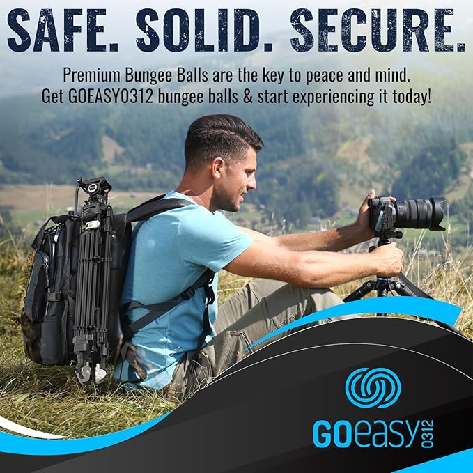 GOEASY0312 Ball Bungee Cords 6 Inch - 50 PCS Bungee Balls with Elastic String for Canopy, Tarp, Straps, Tent, Poles & Wires, for Outdoor & Indoor Activities | GOEASY0312