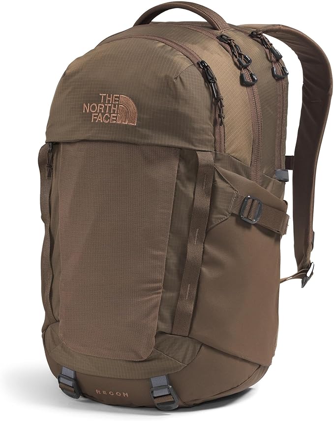 The North Face Recon Everyday Laptop Backpack - Daypack, Water Repellent, Laptop Sleeve, 2 Water Bottle Pockets, Smokey Brown/Latte, One Size