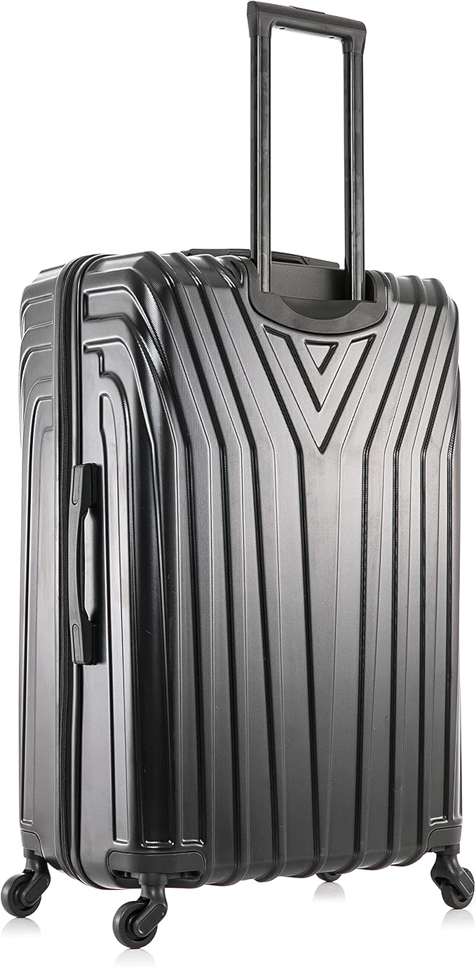 InUSA VASTY Luggage with Spinner Wheels | Durable Lightweight Hardshell Suitcase,Travel Sets with Handle and Trolley | (20in, 24in, 28in) 3 Piece Luggage Set | Black