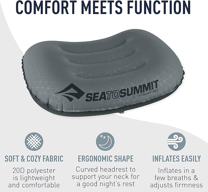 Sea to Summit Aeros Ultralight Inflatable Camping and Travel Pillow, Regular, Sea Foam