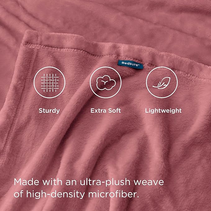 Bedsure GentleSoft Fleece King Size Blankets for Bed Dusty Rose - Soft Lightweight Plush Cozy Fuzzy Luxury Microfiber, 108x90 inches