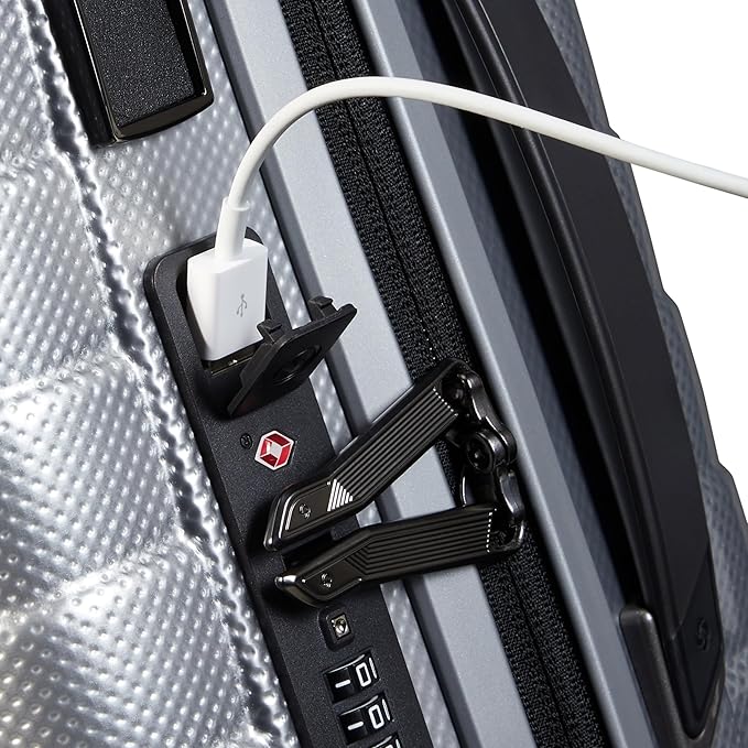 Samsonite Proxis Global Carry-On Hardside Luggage with Dual Spinner Wheels, Airline Approved - Innovative Roxkin™ Lightweight Shell With Ultimate Durability- TSA Lock, Telescopic Handle - Silver
