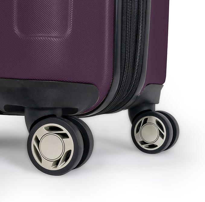 Kenneth Cole REACTION Renegade Luggage Expandable 8-Wheel Spinner Lightweight Hardside Suitcase, Midnight Plum, 28-Inch Checked