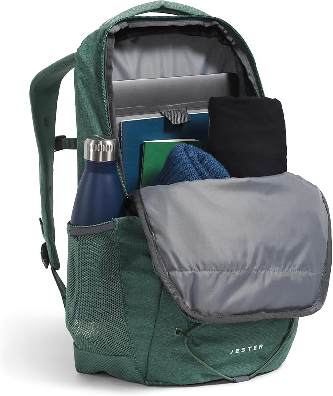 The North Face Women's Jester Everyday Laptop Backpack - Commuter Travel Bag, Laptop Sleeve, Water-Repellent, Duck Green Dark Heather, One Size