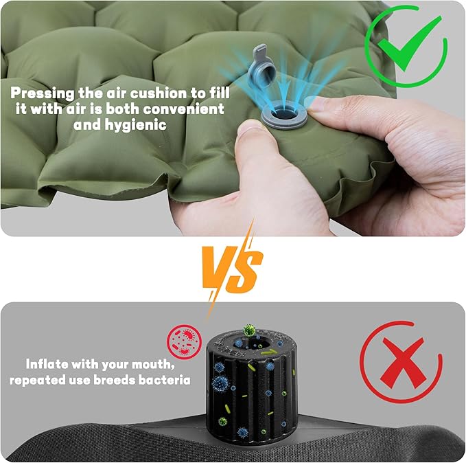 ONTYZZ Inflatable Seat Cushion Lightweight Airplane Seat Cushion Stadium Seat Travel Cushion for Climbing Hiking Office Airplane