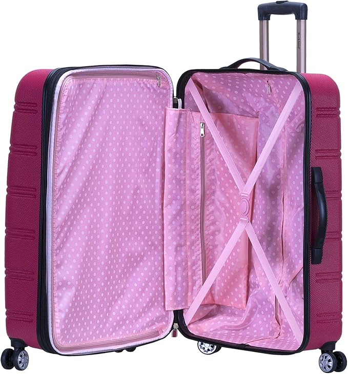 Rockland Melbourne Hardside Expandable Spinner Wheel Luggage, Magenta, 3-Piece Set (20/24/28)