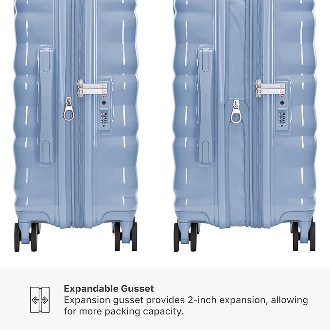 Traveler's Choice Edinburgh II Hardside Spinner Luggage, TSA Lock, Blue, 21" Carry-on