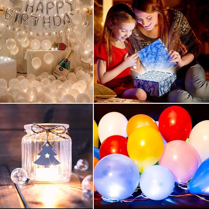 50pcs White LED Balloon Lights, Tiny Led Lights Mini Round LED Ball Lamp for Paper Lantern Balloons, Indoor Outdoor Party Event Fun Party Supplies Halloween Christmas Wedding Decoration