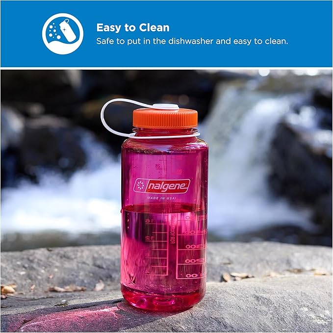 Nalgene 32 oz Wide Mouth Water Bottle | BPA-Free, Durable & Leak Proof, Lightweight Bottle for Hiking & Gym, Work & Travel
