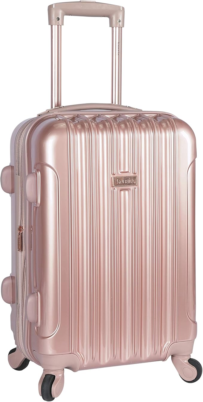 kensie 20" "Alma" Carry-On TSA-Lock Spinner Luggage, Rose Gold