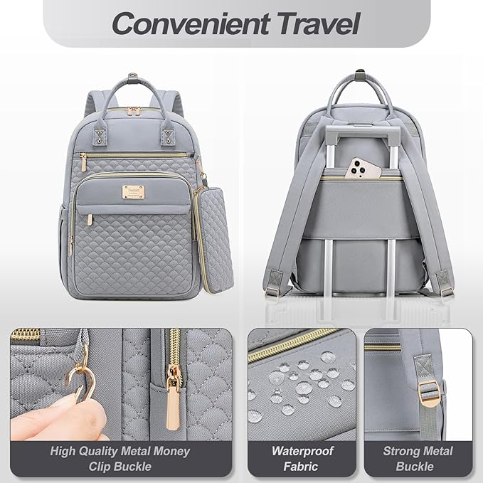 Tealari Laptop Backpack for Women,15.6 Inch Laptop Backpack for Work,Water Resistant Travel Backpack,College Bookbag with Wallet