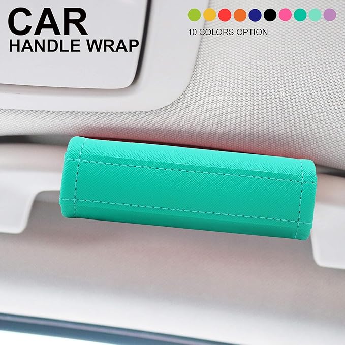 Luggage Handle Wrap 5 Pack-Leather Luggage Handle Wraps for Suitcase/Handbag/Duffel Bag/Car Bright Luggage Identfier/Handle Covers/Grips Luggage Accessories for Travel 3.0 (Turqoise)