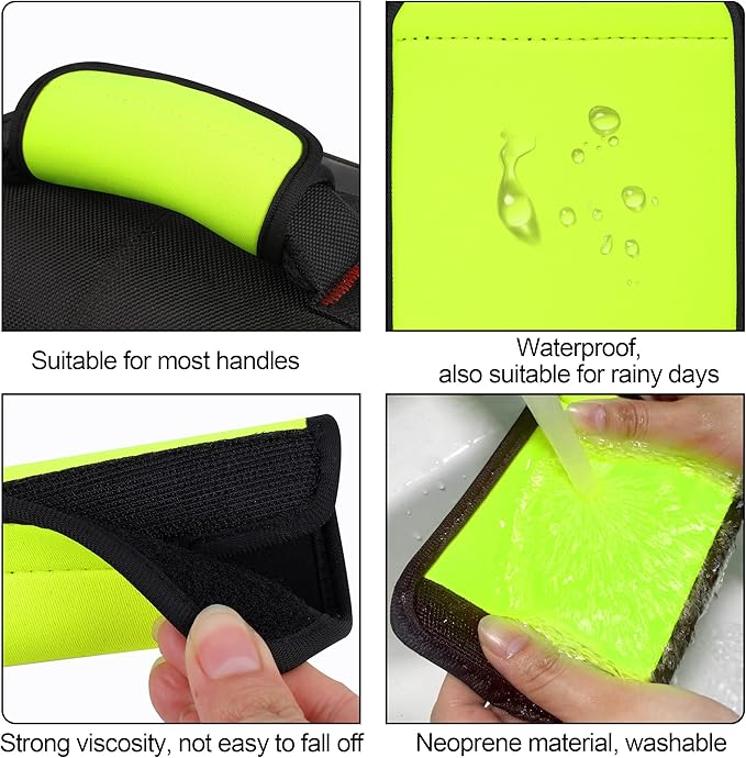 6 Pack Luggage Handle Wrap, Luggage Handle Wraps for Suitcase, Bright Green Luggage Tags, Suitcase Tags identifiers for Travel Accessories