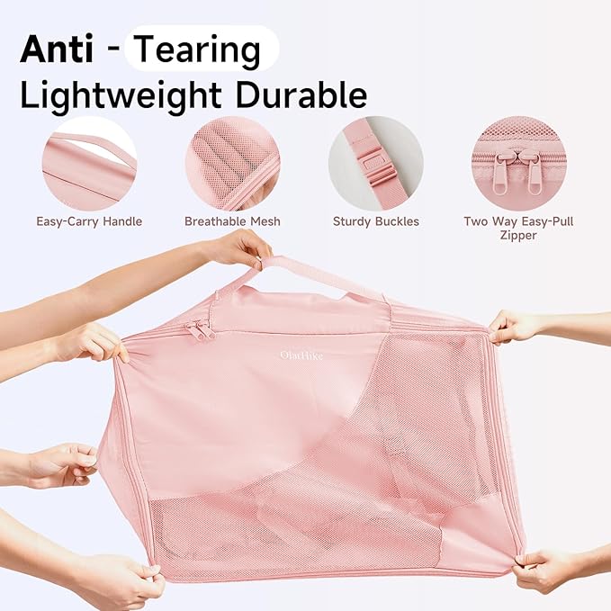 11 Set / 9 Set Packing Cubes for Travel,Gifts for Women Mom Kids,TSA Approved Bags for Makeup, Cosmetic, Toiletry, Organizers for Suitcase Carry On, Cruise Essentials Airplane Accessories, Pink