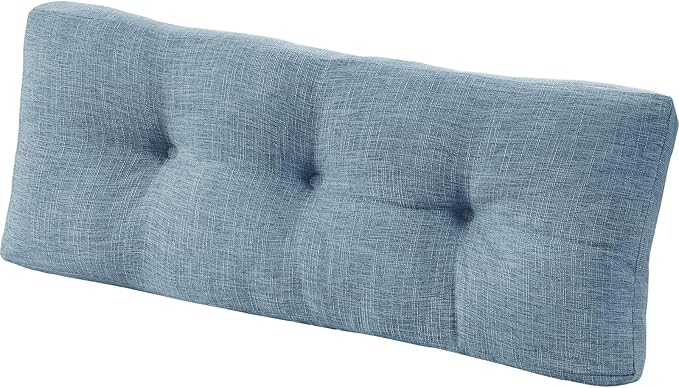 downluxe Indoor Bench Cushion for Indoor Furniture, Non-Slip Tufted Overstuffed Textured Foam Bench Seat Cushion, 36" X 14" X 4", Blue, 1 Pack