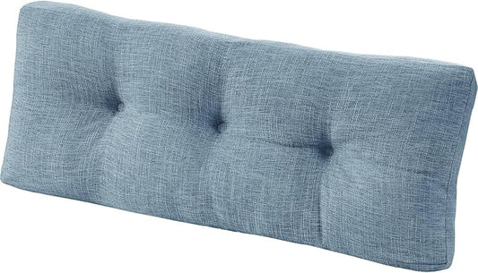 downluxe Indoor Bench Cushion for Indoor Furniture, Non-Slip Tufted Overstuffed Textured Foam Bench Seat Cushion, 36" X 14" X 4", Blue, 1 Pack