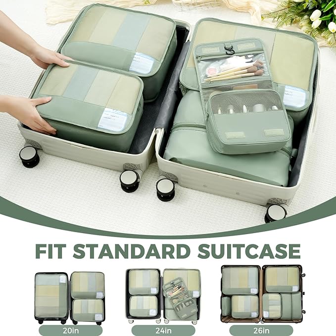 BAGAIL 9 Set Packing Cubes with Packing List Luggage Packing Organizers for Travel Accessories
