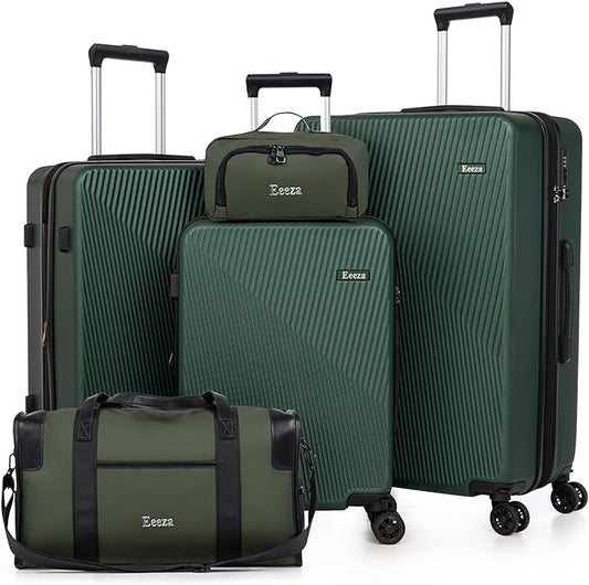 Expandable Luggage Sets 5 Piece,Suitcases with Detachable Wheels,ABS Hard Case Luggage with TSA Lock Spinner Wheels,Carry On Luggage Set