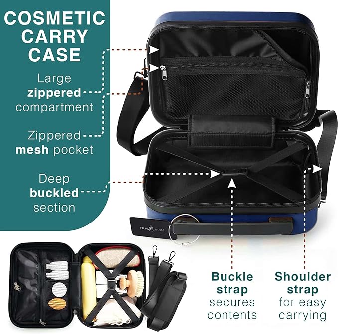 Luggage Sets 3 Piece, 20 Inch Carry on Luggage and 24 Inch Suitcases with Wheels Spinner, Durable Hard Shell Suitcase Set, Expandable Travel Suitcase, Navy