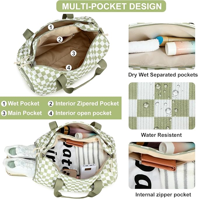 BLUBOON Duffle Bag Girls Kids Cute Gym Bag with Shoes Compartment & Wet Separation Waterproof Sports Overnight Travel Bag