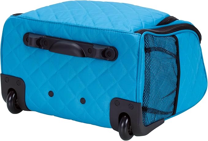 Rockland Melrose Upright Wheeled Underseater Carry-On Luggage, Turquoise, 15-Inch