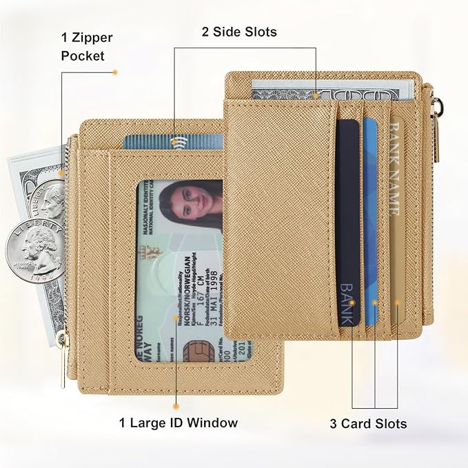 Sodsay Card Case Slim Front Pocket Wallet for Women Credit Card Holder with Keychain | Slim, Front Pocket, Credit Card Holder, with Keychain