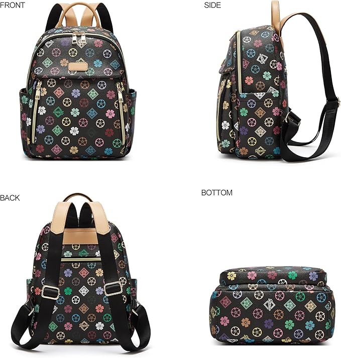 Makes Mini Backpack for Women, Stylish Daypack Purse Handbag Small Casual Daily Travel Bag, Lady Girls Gifts for Work School, 2pcs Sets
