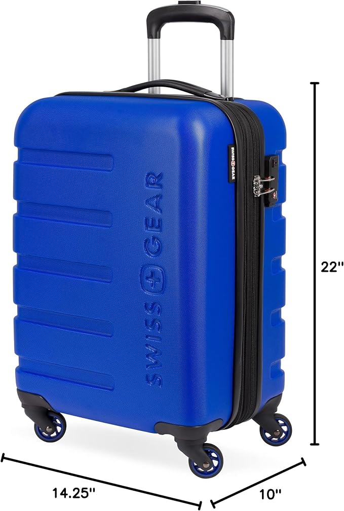 SwissGear 7366 Signature Hardside Expandable Luggage with Spinner Wheels, TSA Lock, Cup-Holder, Cobalt, Carry-On 19-Inch
