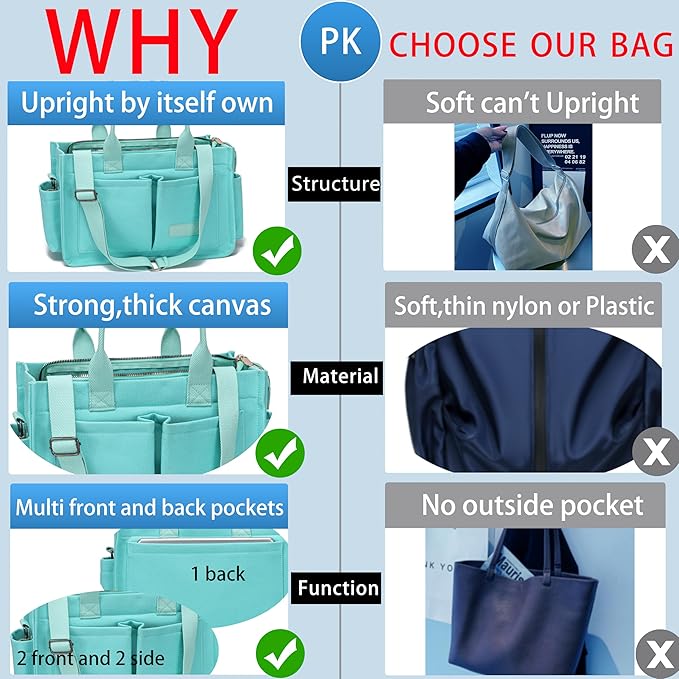 ZHMO Canvas Tote Bag for Women,Women's Bags Crossbody Bags Work Laptop Tote Bag Large Handbags Purse for Travel Nurse Teacher