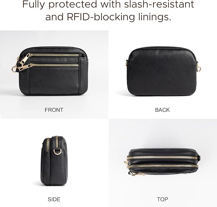 Anti Theft Crossbody Bag for Women, Slash-resistant RFID Blocking Travel Purses, Small Shoulder Bag Handbag