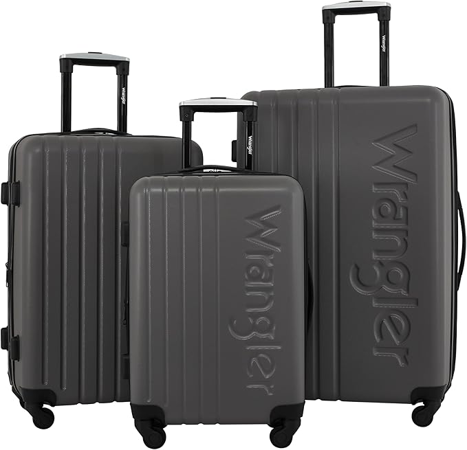 Wrangler Quest Luggage Set, Granite Gray, 3 Piece Set (30"/26"/22")