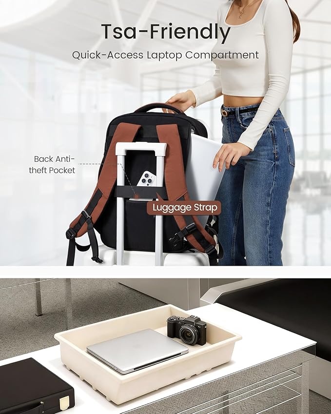 LOVEVOOK 50L Travel Backpack for Women Men, Airline Approved Carry On Luggage with 3 Cubes Accessories, TSA Personal Item Travel Cruise Essentials, Waterproof Weekender Overnight Bags fits 17" Laptop