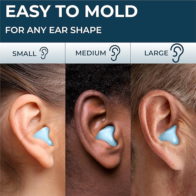 Peace&Quiet PQ Wax Ear Plugs for Sleeping, Swimming - 54 Noise Cancelling Silicone Gel Wax Earplugs, Ear Protection for Sleep and Swim, Soft Pillows with Sound Blocking Level 32Db, (54 Pillows)