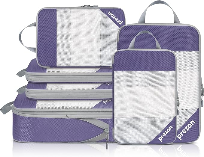 Compression Packing Cubes for Travel, Lightweight Vacation Travel Essentials, Travel Accessories for Suitcase Organizer Bags Set, Durable Luggage Organizer