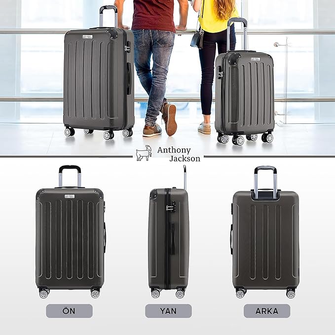 3 Piece ABS Luggage Set – Lightweight Suitcases with Spinner Wheels – 3 Different Sizes – TSA Lock – Hard Shell Travel Luggage for Men & Women