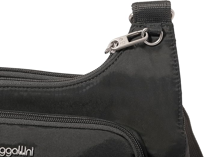 Baggallini Securtex Anti-theft Crossover Crossbody Bag 11”w X 8.5”h, Rfid, Built-in Wallet, Locking Zippers