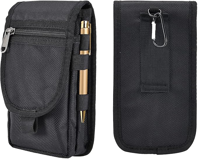 Dual Phone Holster,Phone Belt Pouch,Tactical Cell Phone Holster,Molle Carrying Case,Large Smartphone Pouch,Belt Clip Tool Pouch,Multi-Purpose Cellphone Holder for Hiking,Camping,Working