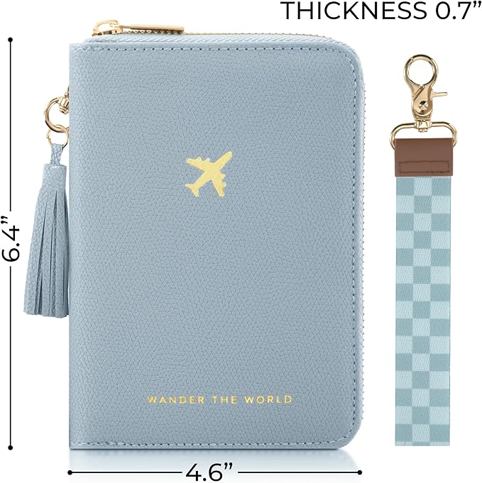 Beautiful Passport Holder for Travel with Wristlet Strap - All-in-One Wallet for Women with Card Slots and Tassel Keychain - Perfect RFID Blocking Case to Keep Your Travel Documents Organized & Safe
